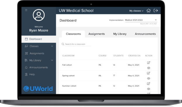 Display the PA LP dashboard